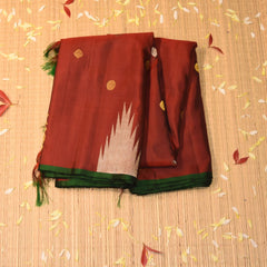 Gadwal pure silk Maroon saree with jari boarder