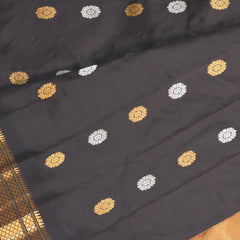 Gadwal pure silk Dark brown saree with jari boarder