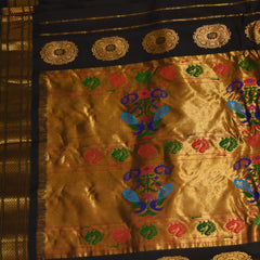 Gadwal pure silk Dark brown saree with jari boarder