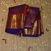 Gadwal pure silk purple saree with full of jari boarder
