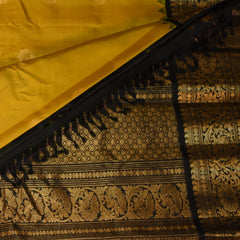 Gadwal pure silk lemon yellow saree with jari boarder