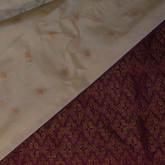 Gadwal pure silk half white saree with jari boarder