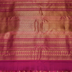 Gadwal pure silk pink and cream checks saree with jari boarder