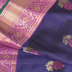 Gadwal pure silk purple saree with jari boarder