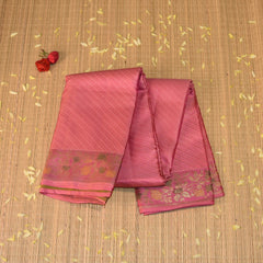 Kanchivaram Pure silk Pink saree with meenakari boarder