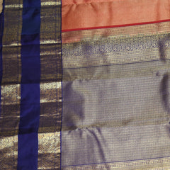 Kanchivaram Pure silk Red saree with full Jari gap boarder
