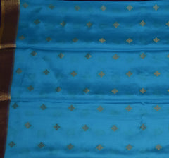Pure Mysore crepe silk Sky blue saree with jari boarder