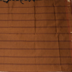 Kanchi Semi Cotton Silk Dark Maroon saree with jari boarder
