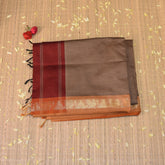 Kanchi Semi Cotton Silk Light Brown saree with Jari Boarder