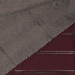 Kanchi Semi Cotton Silk Greyish Brown saree with jari boarder