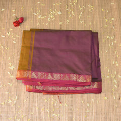 Kanchi Semi Cotton silk Light Purple saree with jari boarder