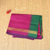 Kanchi Semi Cotton Silk Dark Pink Saree with Jari boarder
