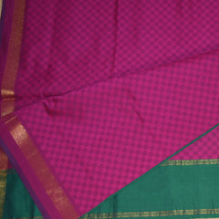 Kanchi Semi Cotton Silk Dark Pink Saree with Jari boarder