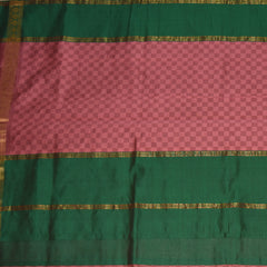 kanchi semi Cotton Silk Wild Orchid saree with jari boarder