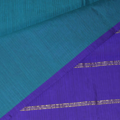 Kanchi Semi Cotton Silk Rama green saree with jari boarder