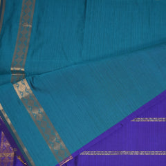 Kanchi Semi Cotton Silk Rama green saree with jari boarder