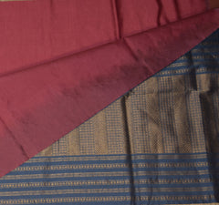 Kanchi Semi Silk Cotton Salmon Pink saree with jari boarder