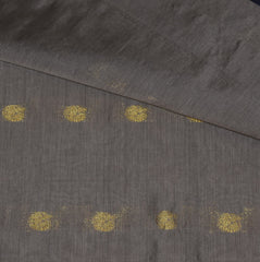 Kanchi pure silk cotton grey saree with jari boarder