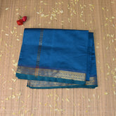 Kanchi Semi Cotton silk Sky Blue saree with jari boarder