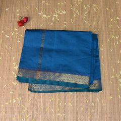 Kanchi Semi Cotton silk Sky Blue saree with jari boarder