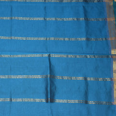 Kanchi Semi Cotton silk Sky Blue saree with jari boarder