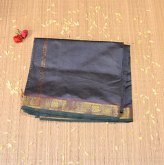 Kanchi Semi Cotton Silk Grey saree with jari boarder