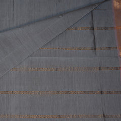 Kanchi Semi Cotton Silk Grey saree with jari boarder