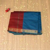 Semi silk Cotton Blue saree with jari boarder