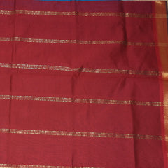 Semi silk Cotton Blue saree with jari boarder