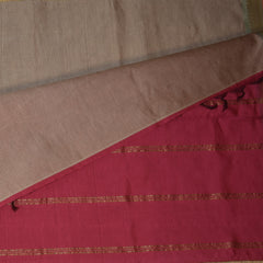Kanchi Semi Cotton Silk Beige saree with jari boarder