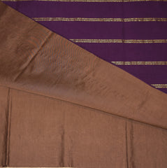 Kanchi Semi Cotton Silk Brown Colour saree with jari boarder