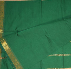 Kanchi Semi Cotton Silk Green saree with jari boarder