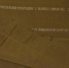 Kanchi Semi Cotton Silk Olive green saree with jari boarder