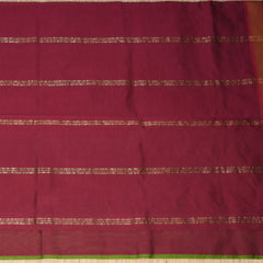 Kanchi Semi Cotton Silk Parrot green saree with jari boarder