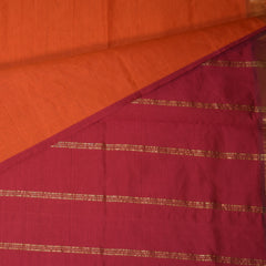Kanchi Semi Cotton Silk Orange saree with jari boarder