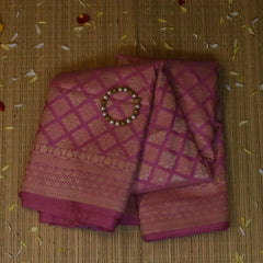 Banarasi Light Pink Saree Jari Boarder with Blouse