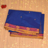 Kanchi cotton Dark blue saree with tread work
