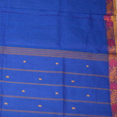 Kanchi cotton Dark blue saree with tread work
