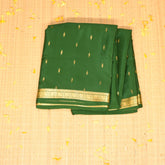 Mysore crepe silk Bottle green saree with jari boarder
