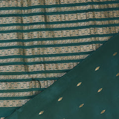 Mysore crepe silk Bottle green saree with jari boarder