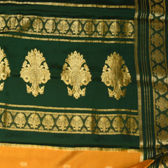 Mysore crepe silk Lemon yellow saree with jari boarder