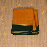 Mysore crepe silk Lemon yellow saree with jari boarder