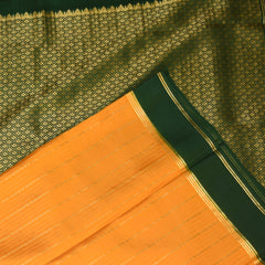 Mysore crepe silk Lemon yellow saree with jari boarder