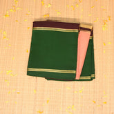 Mysore crepe silk Pale Orange saree with green boarder