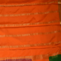 Mysore crepe silk Rani pink saree with green boarder