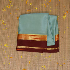 Mysore crepe silk Mint green saree with jari boarder