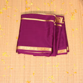 Mysore crepe silk Rani pink saree with jari Boarder