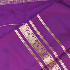 Mysore crepe silk Rani pink saree with jari Boarder