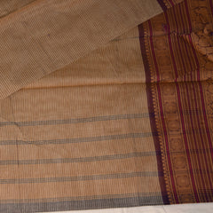 Kanchi Cotton Beige saree with thread boarder