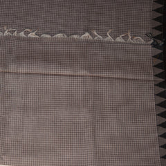 Kanchi Cotton Black and Ash saree with thread boarder